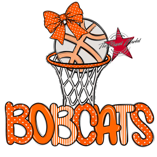 Bobcats Basketball Spirit Design-Orange
