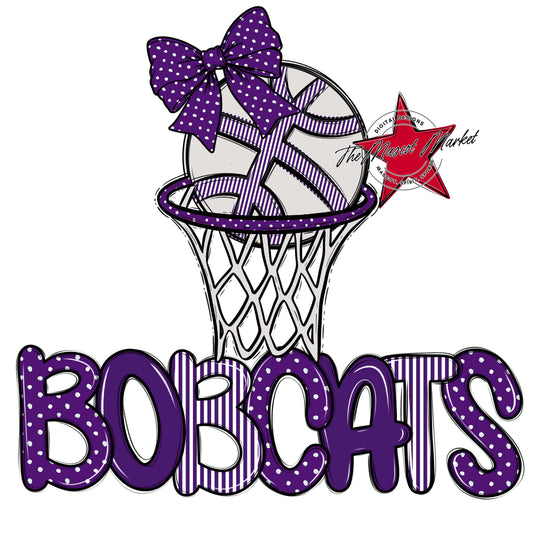 Bobcats Basketball Spirit Design-Purple