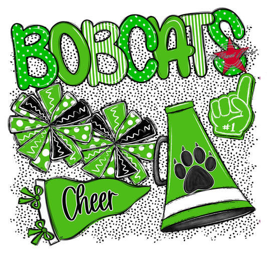 Bobcats Cheer Spirit-Bright Green