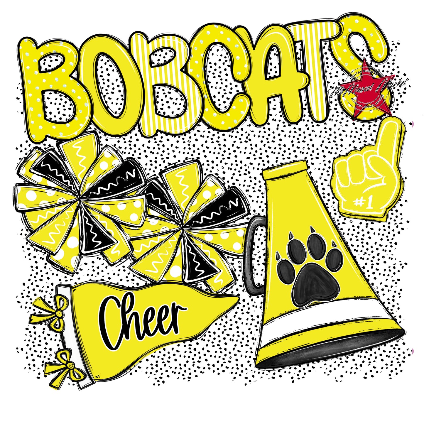 Bobcats Cheer Spirit-Bright Yellow