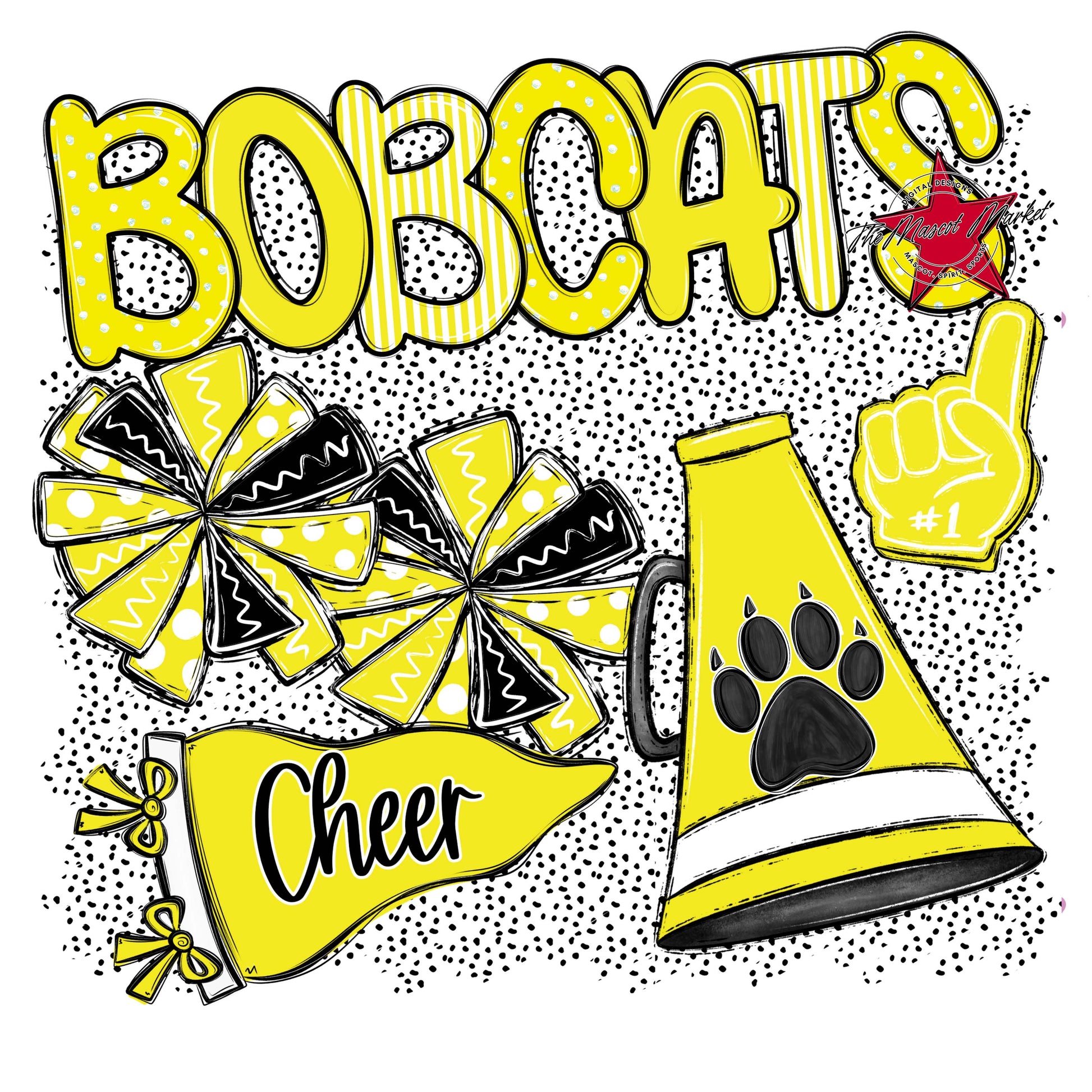 Bobcats Cheer Spirit-Bright Yellow