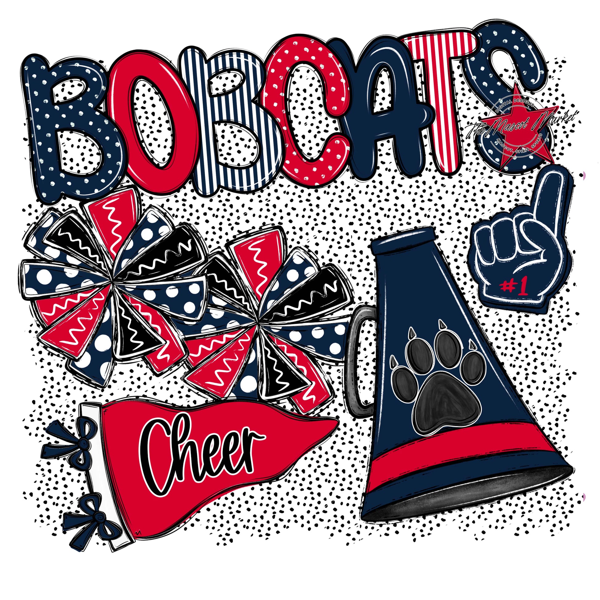 Bobcats Cheer Spirit-Navy & Red