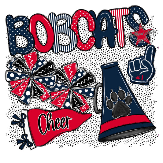 Bobcats Cheer Spirit-Navy & Red