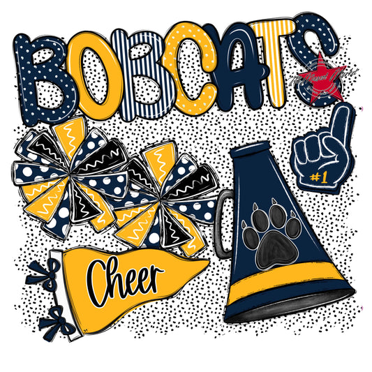Bobcats Cheer Spirit-Navy & Yellow