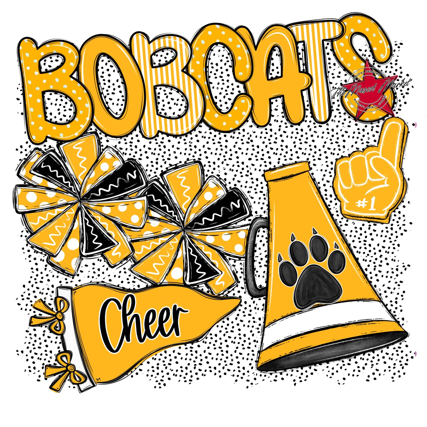 Bobcats Cheer Spirit-Yellow