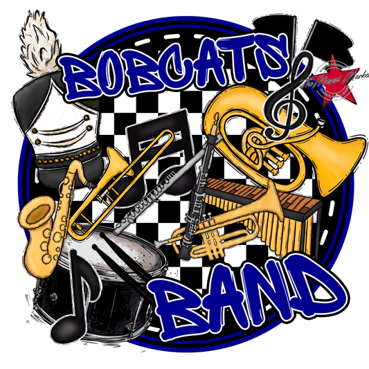 Bobcats Circle Band Design-Blue