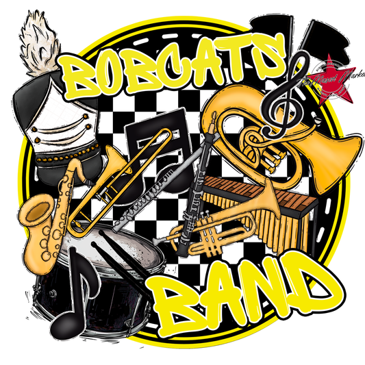 Bobcats Circle Band Design-Bright Yellow