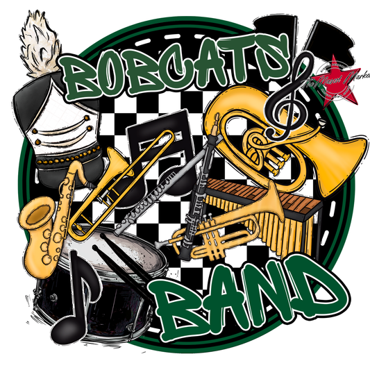 Bobcats Circle Band Design-Green