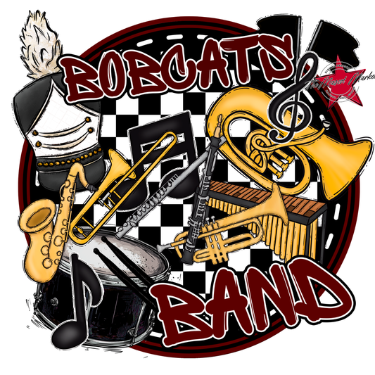 Bobcats Circle Band Design-Maroon
