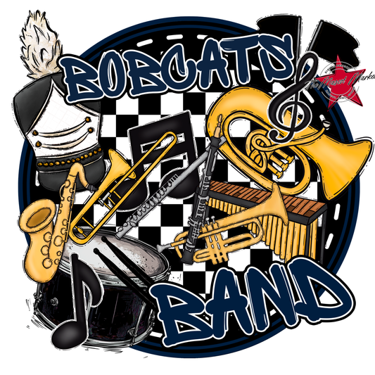 Bobcats Circle Band Design-Navy