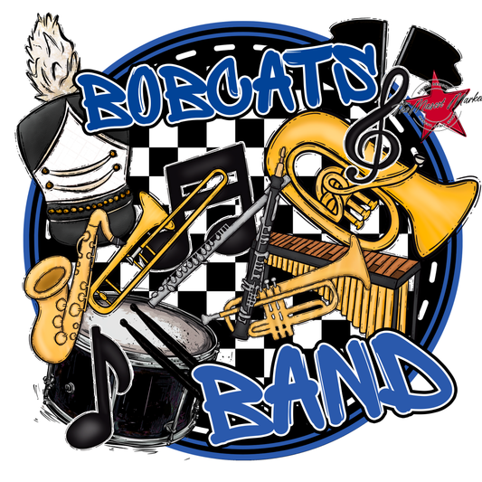 Bobcats Circle Band Design-Off Blue