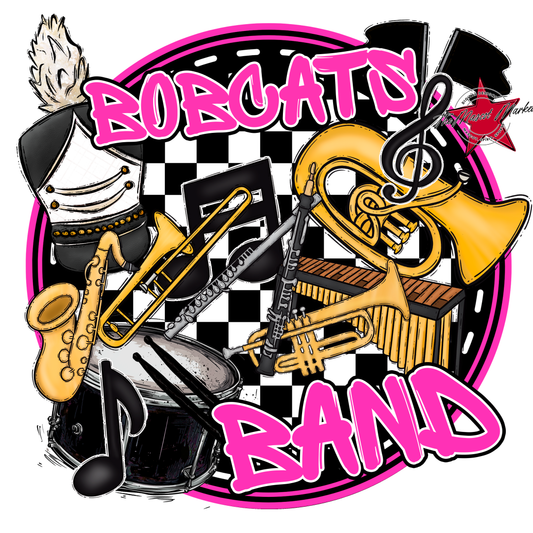 Bobcats Circle Band Design-Pink