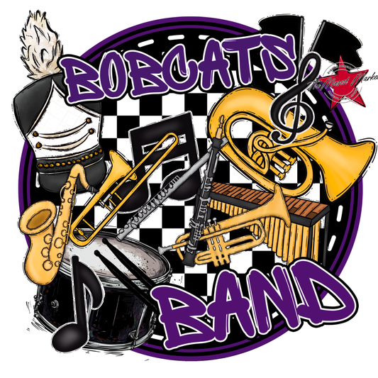 Bobcats Circle Band Design-Purple