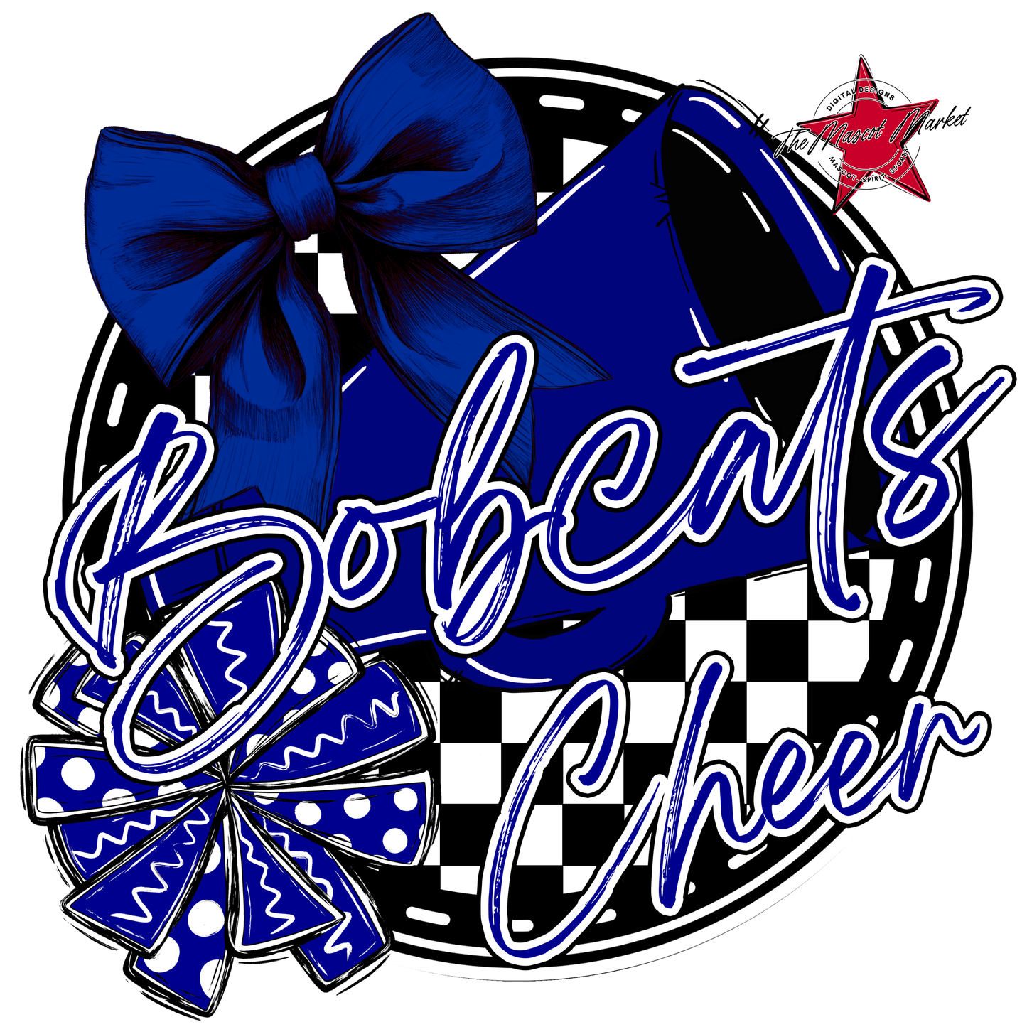 Bobcats Circle Cheer Design-Blue
