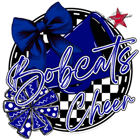 Bobcats Circle Cheer Design-Blue