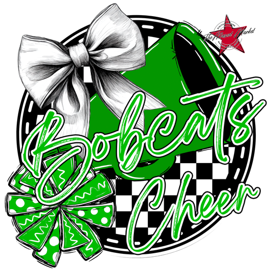 Bobcats Circle Cheer Design-Bright Green