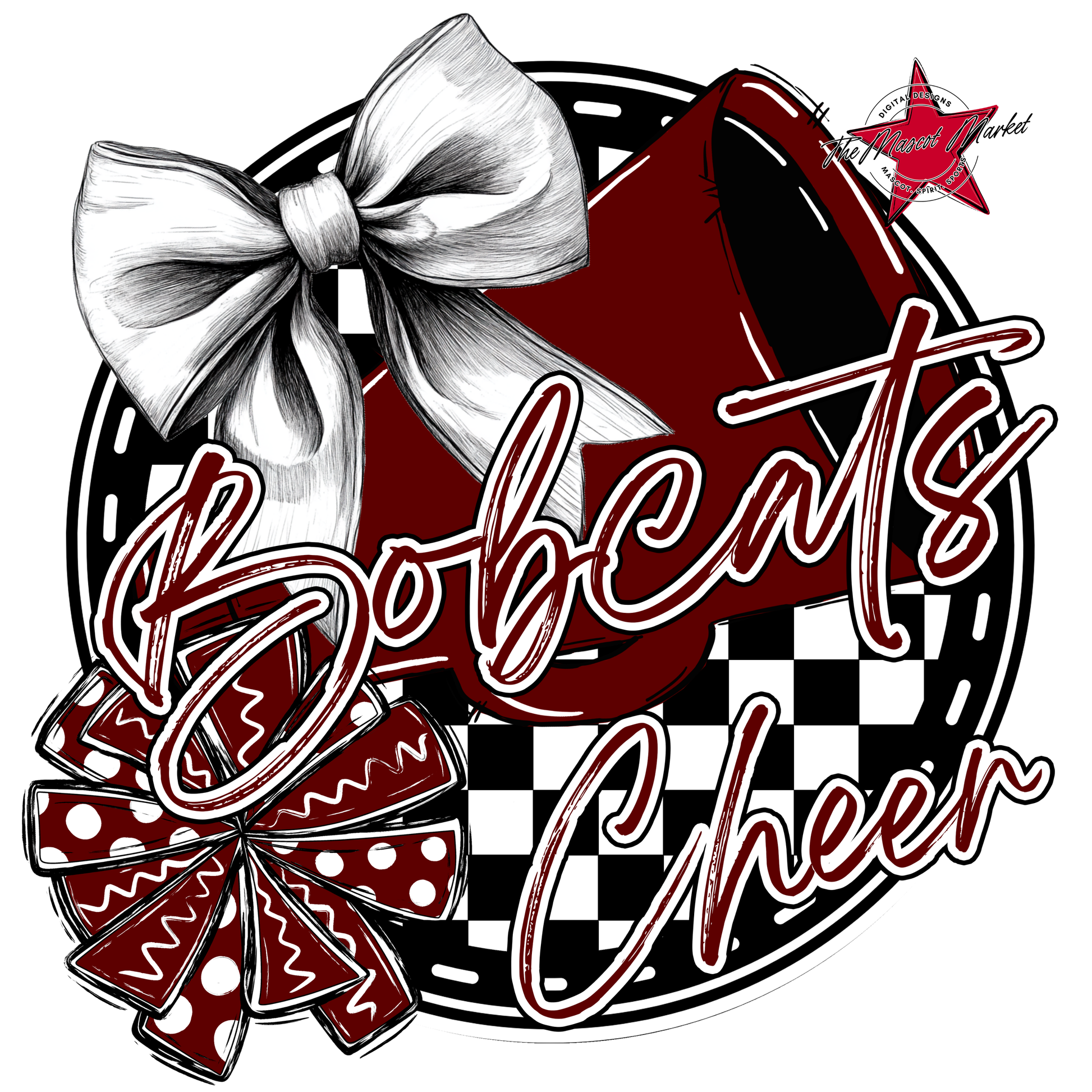Bobcats Circle Cheer Design-Maroon