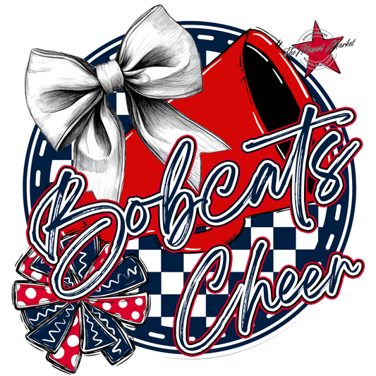 Bobcats Circle Cheer Design-Navy-Red