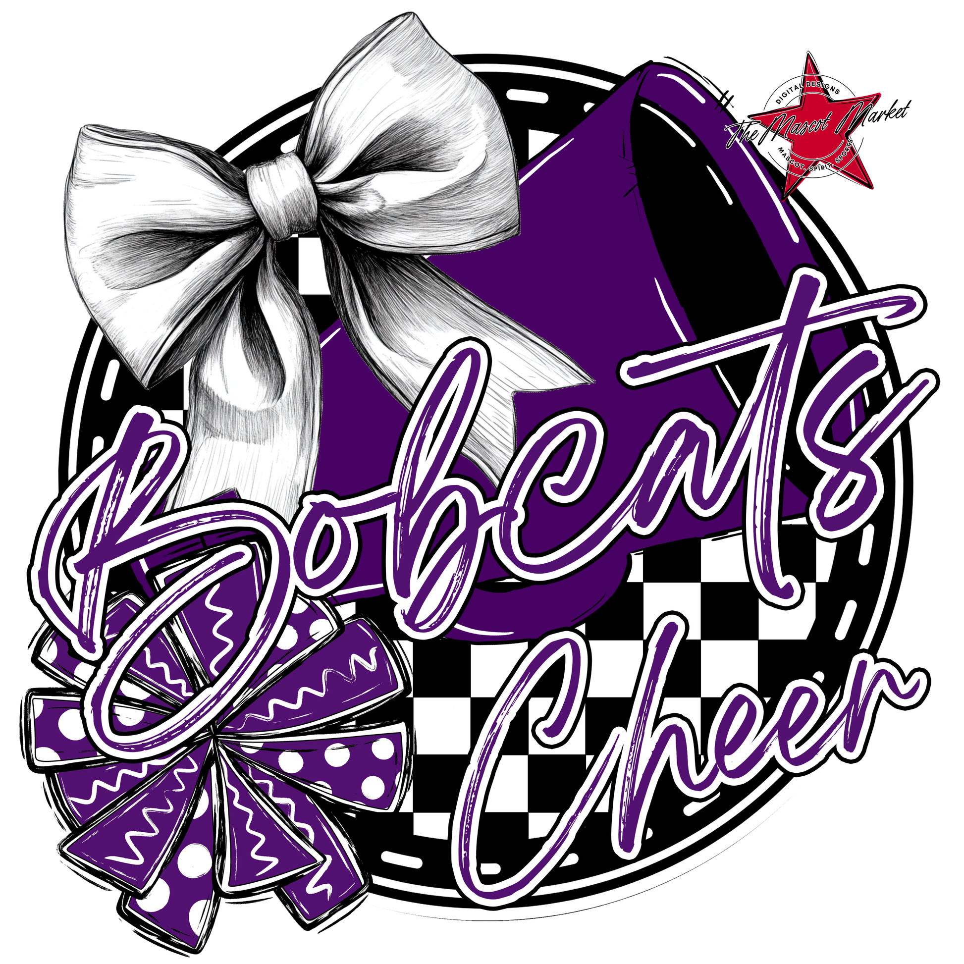 Bobcats Circle Cheer Design-Purple