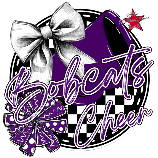Bobcats Circle Cheer Design-Purple