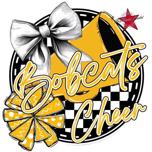 Bobcats Circle Cheer Design-Yellow