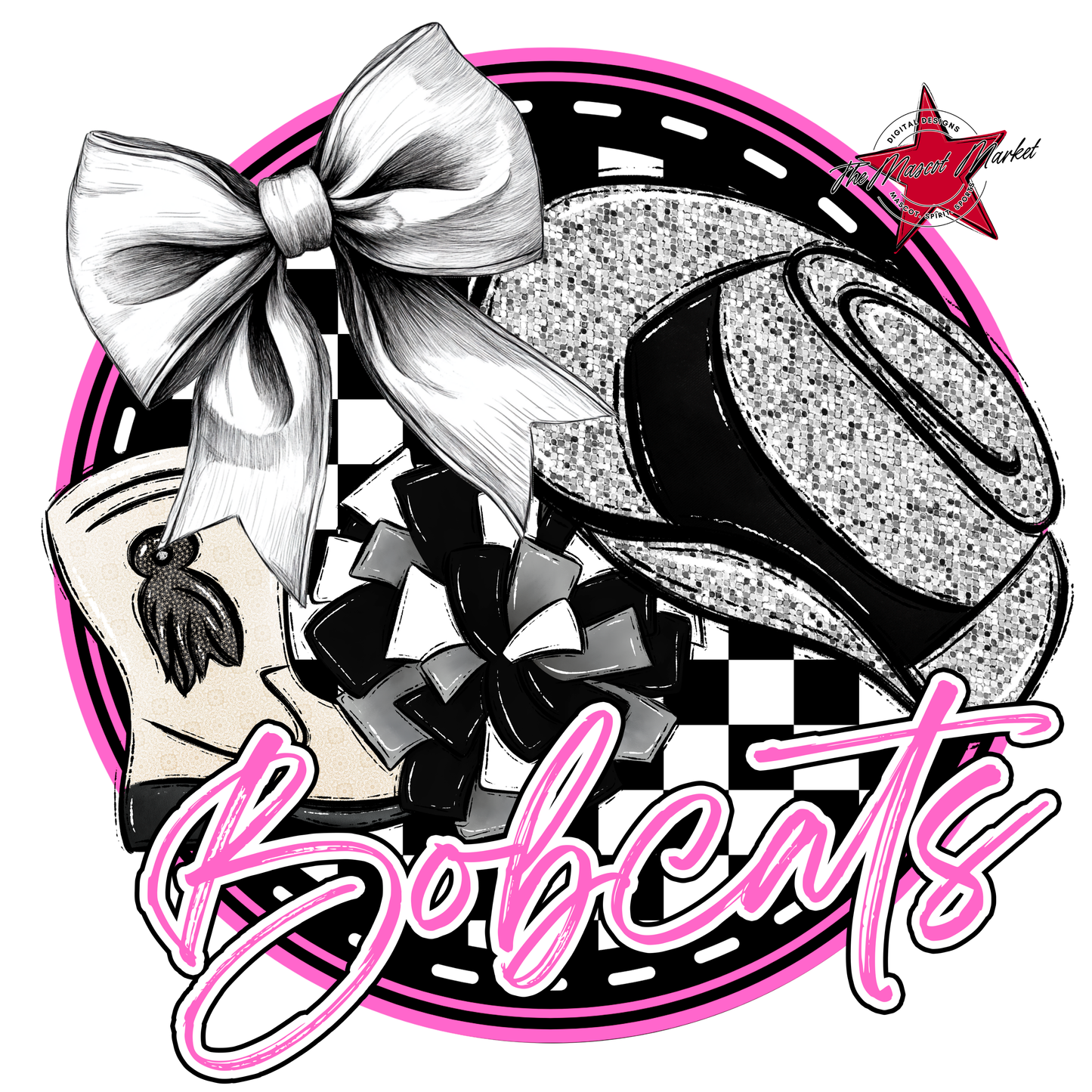 Bobcats Circle Drillteam Design-Baby Pink