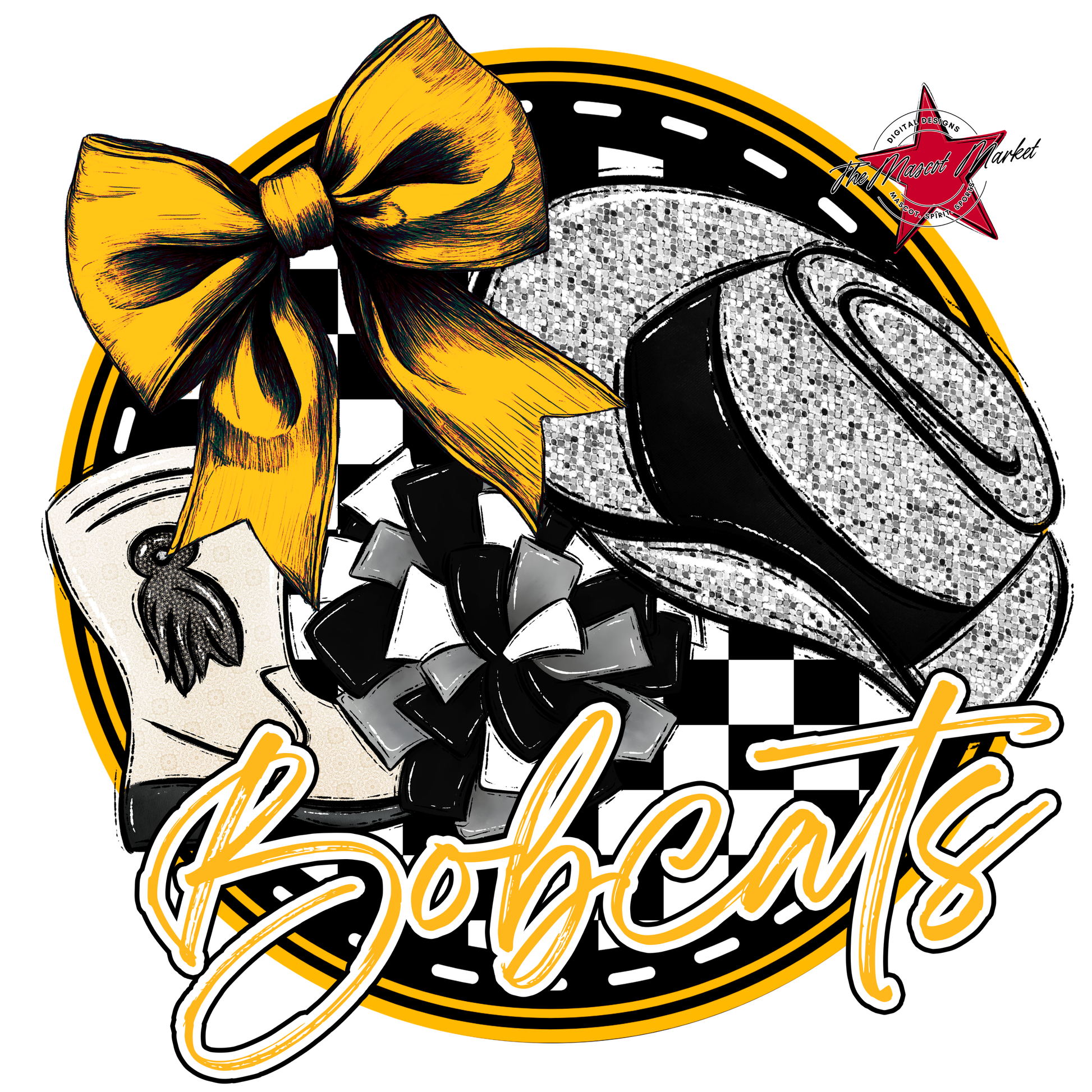Bobcats Circle Drillteam Design-Yellow
