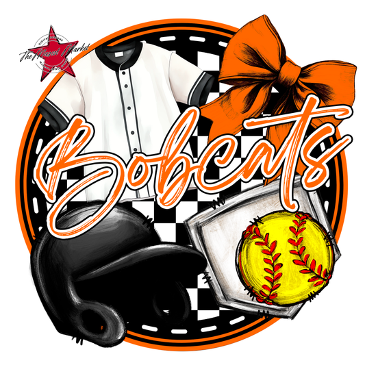 Bobcats Circle Softball Design-Orange