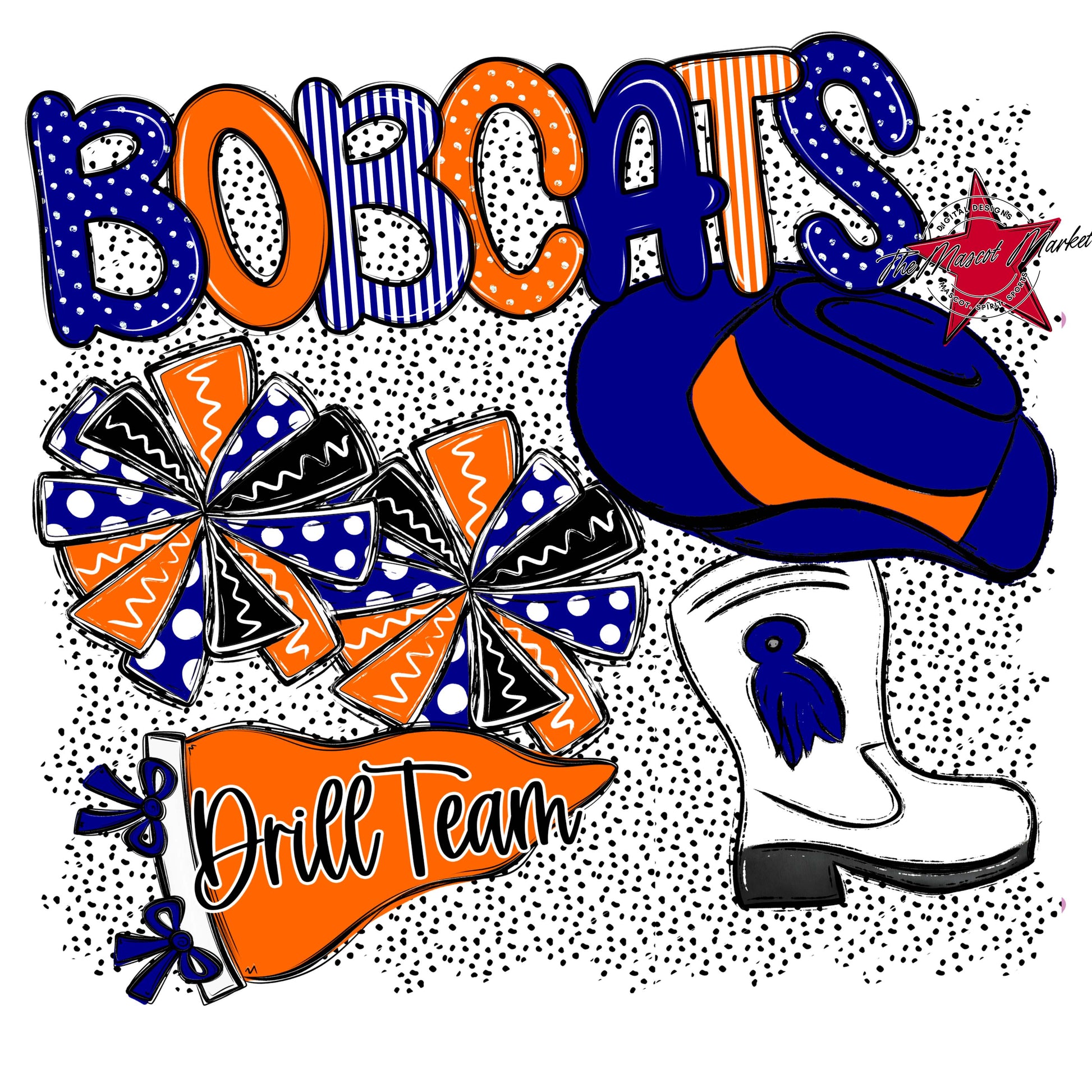Bobcats Drillteam Spirit-Blue & Orange