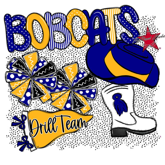 Bobcats Drillteam Spirit-Blue & Yellow