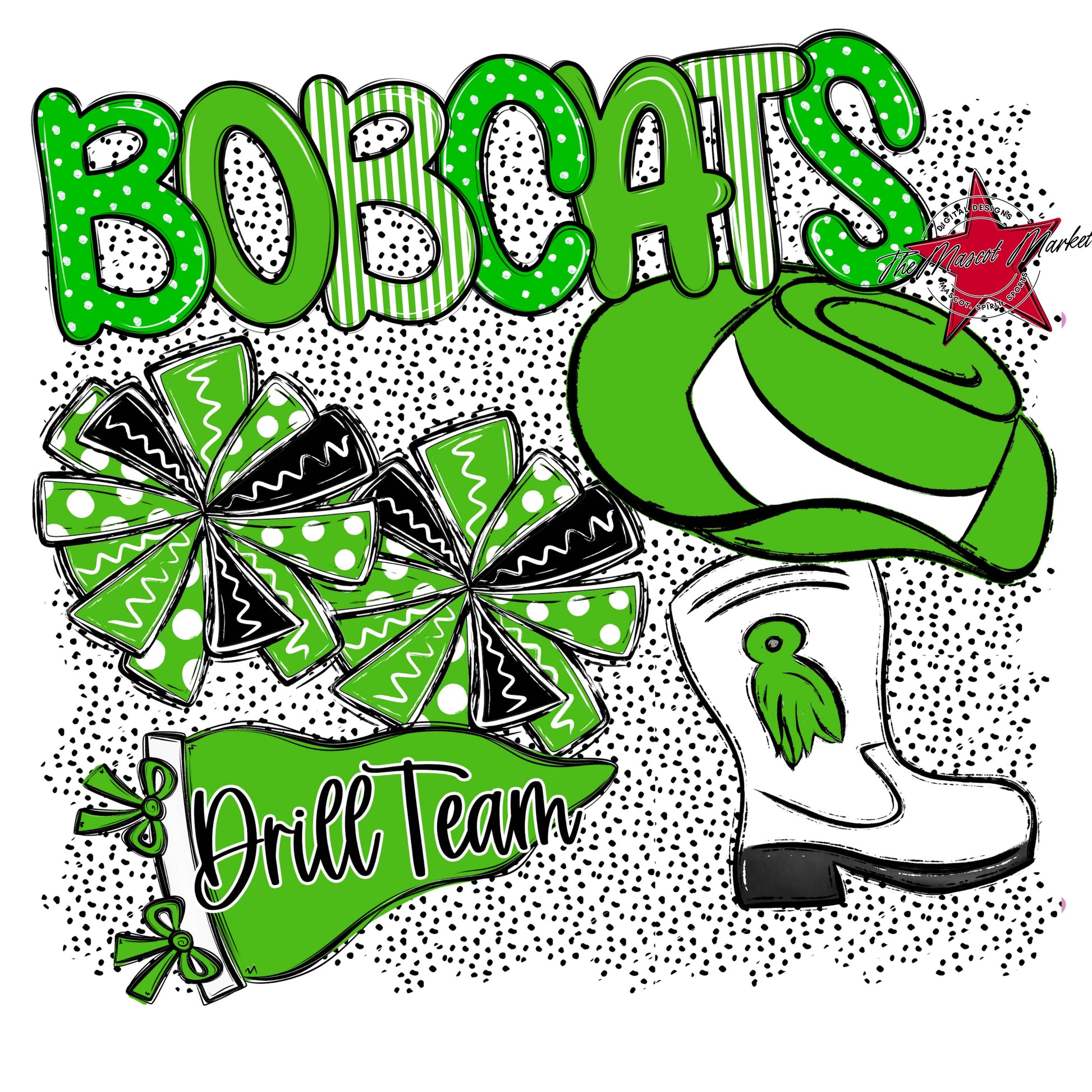 Bobcats Drillteam Spirit-Bright Green