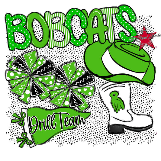 Bobcats Drillteam Spirit-Bright Green