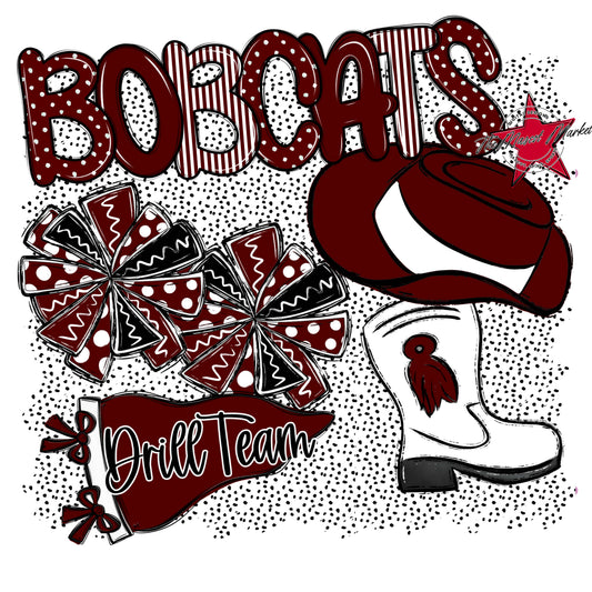 Bobcats Drillteam Spirit-Maroon