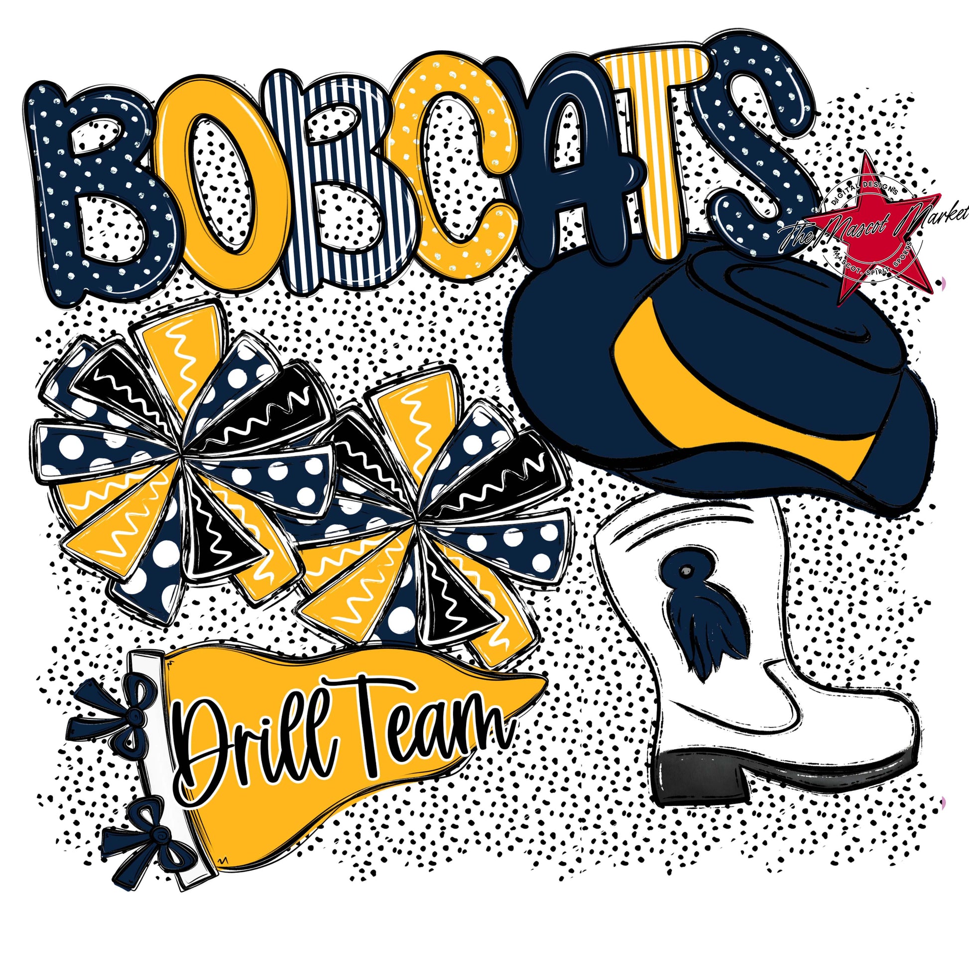 Bobcats Drillteam Spirit-Navy & Yellow