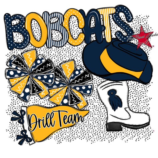 Bobcats Drillteam Spirit-Navy & Yellow