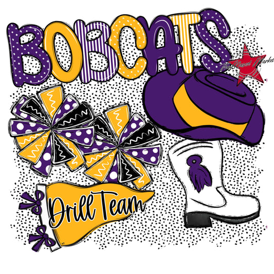 Bobcats Drillteam Spirit-Purple & Yellow