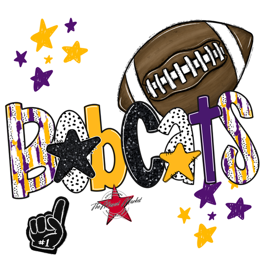 Bobcats Football Scrape-Purple-Yellow