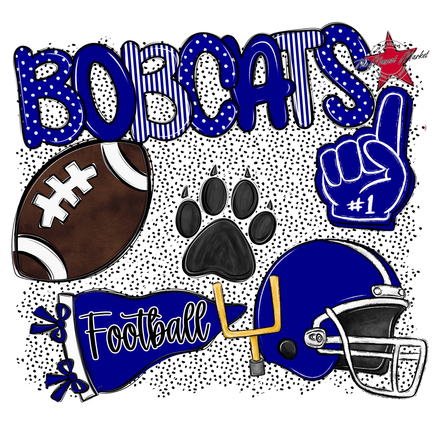 Bobcats Football Spirit-Blue