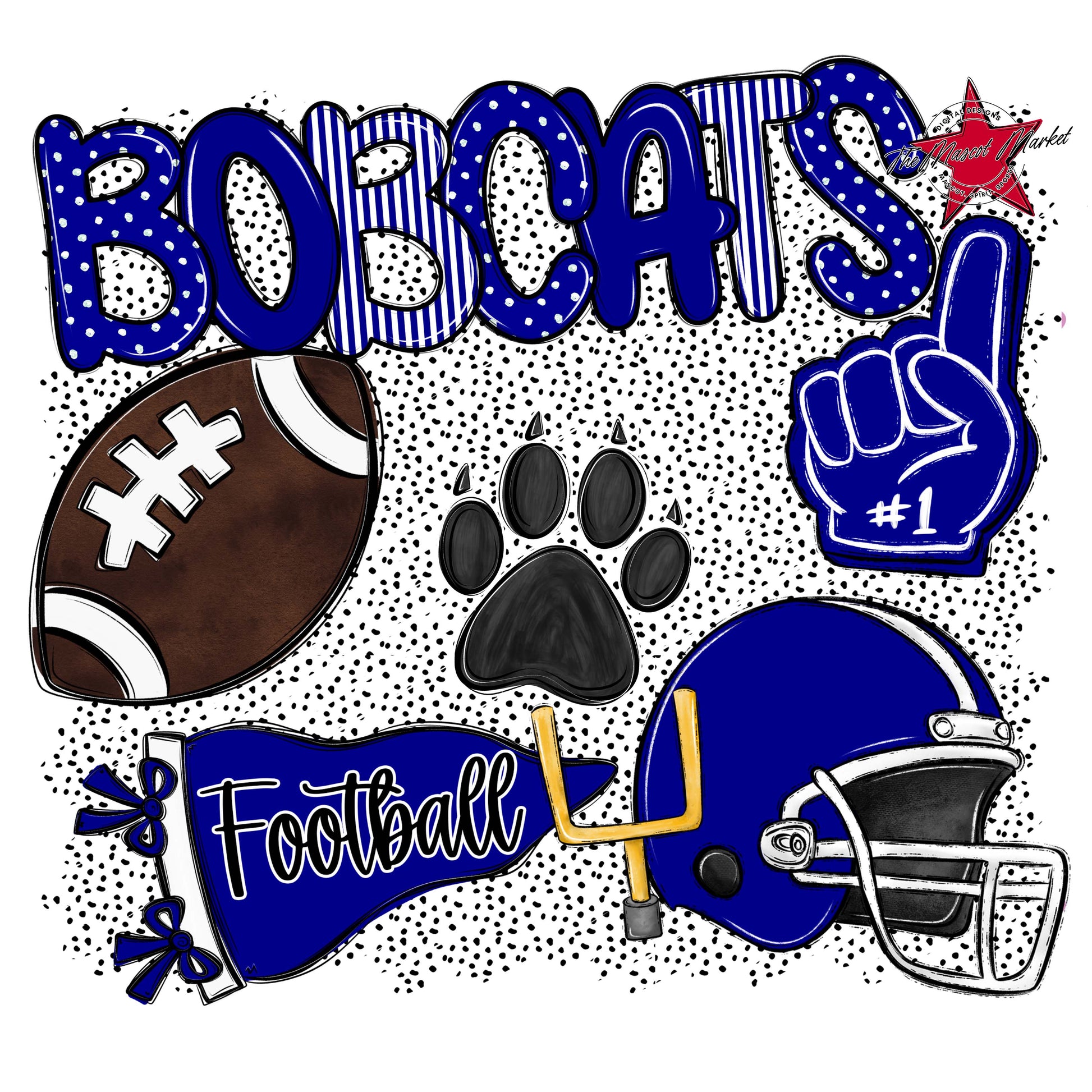 Bobcats Football Spirit-Blue