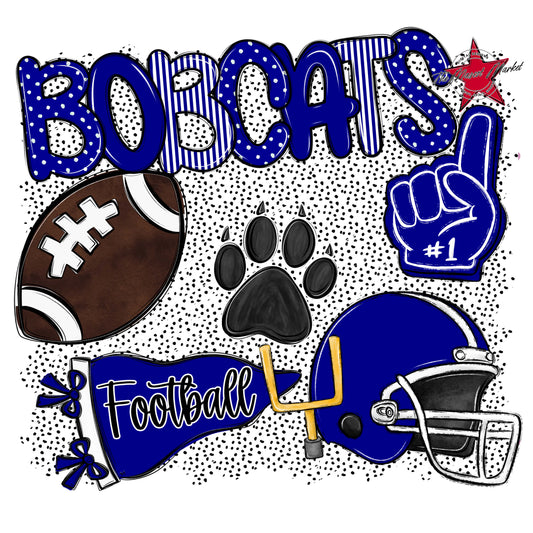 Bobcats Football Spirit-Blue