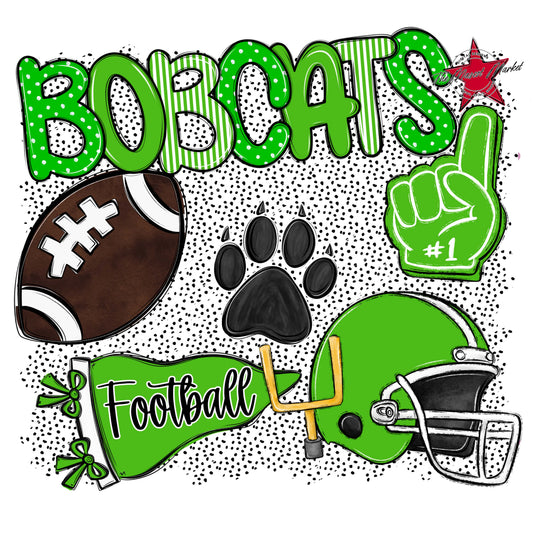 Bobcats Football Spirit-Bright Green