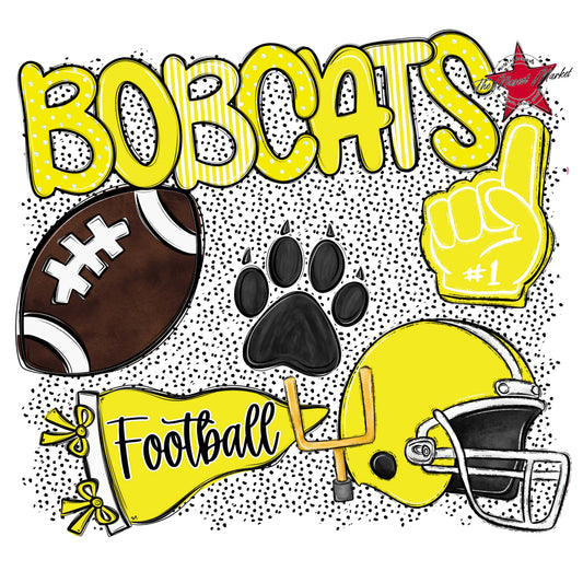 Bobcats Football Spirit-Bright Yellow