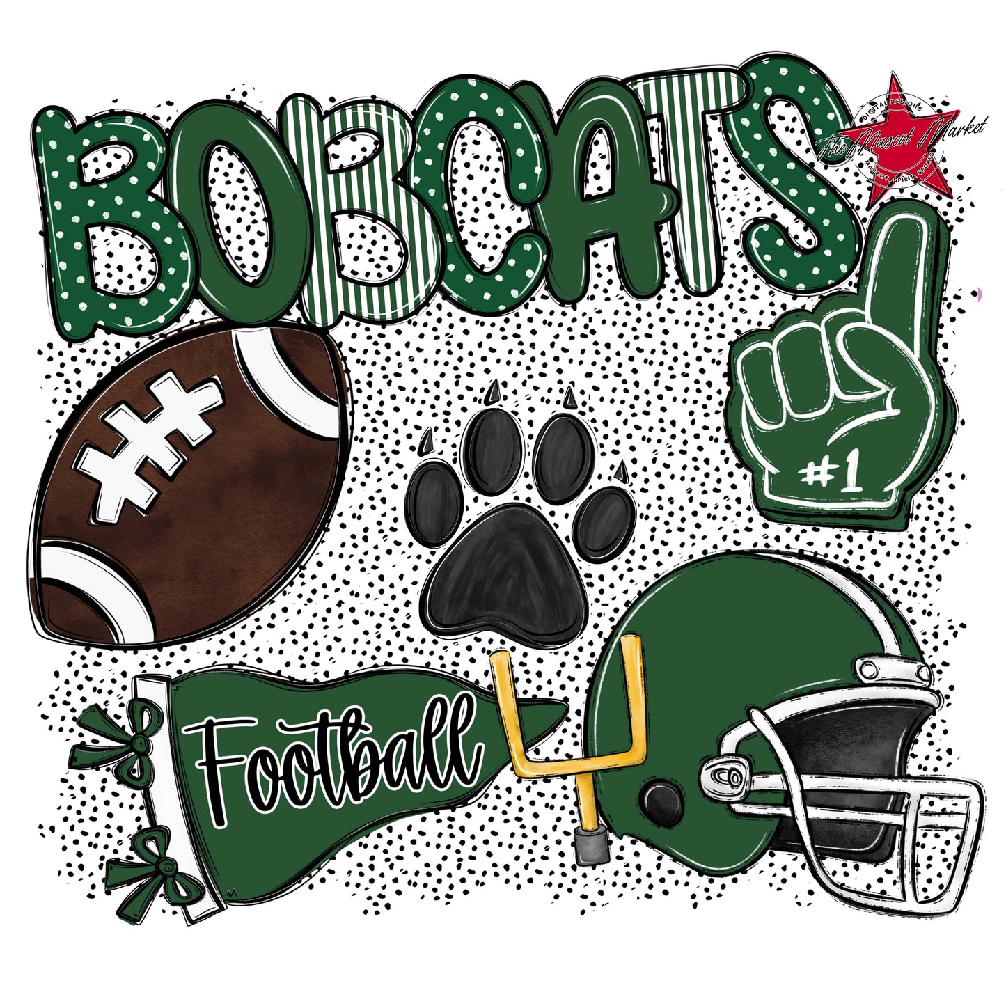Bobcats Football Spirit-Green