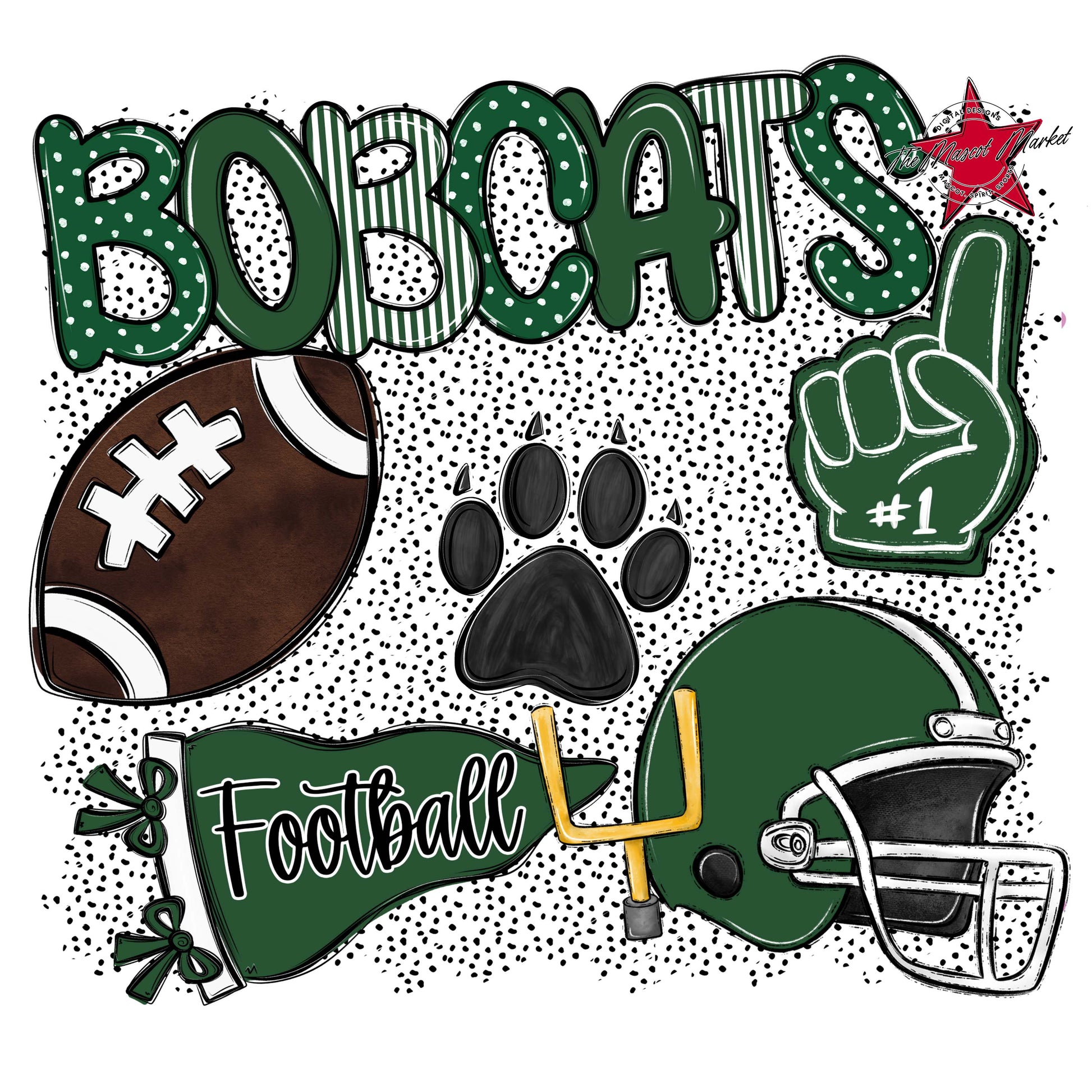 Bobcats Football Spirit-Green