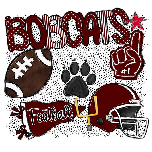 Bobcats Football Spirit-Maroon