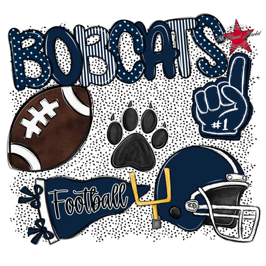 Bobcats Football Spirit-Navy