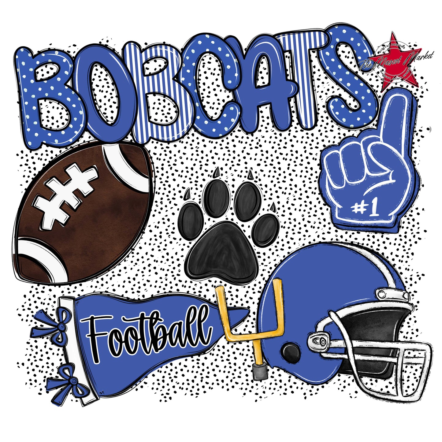 Bobcats Football Spirit-Off Blue