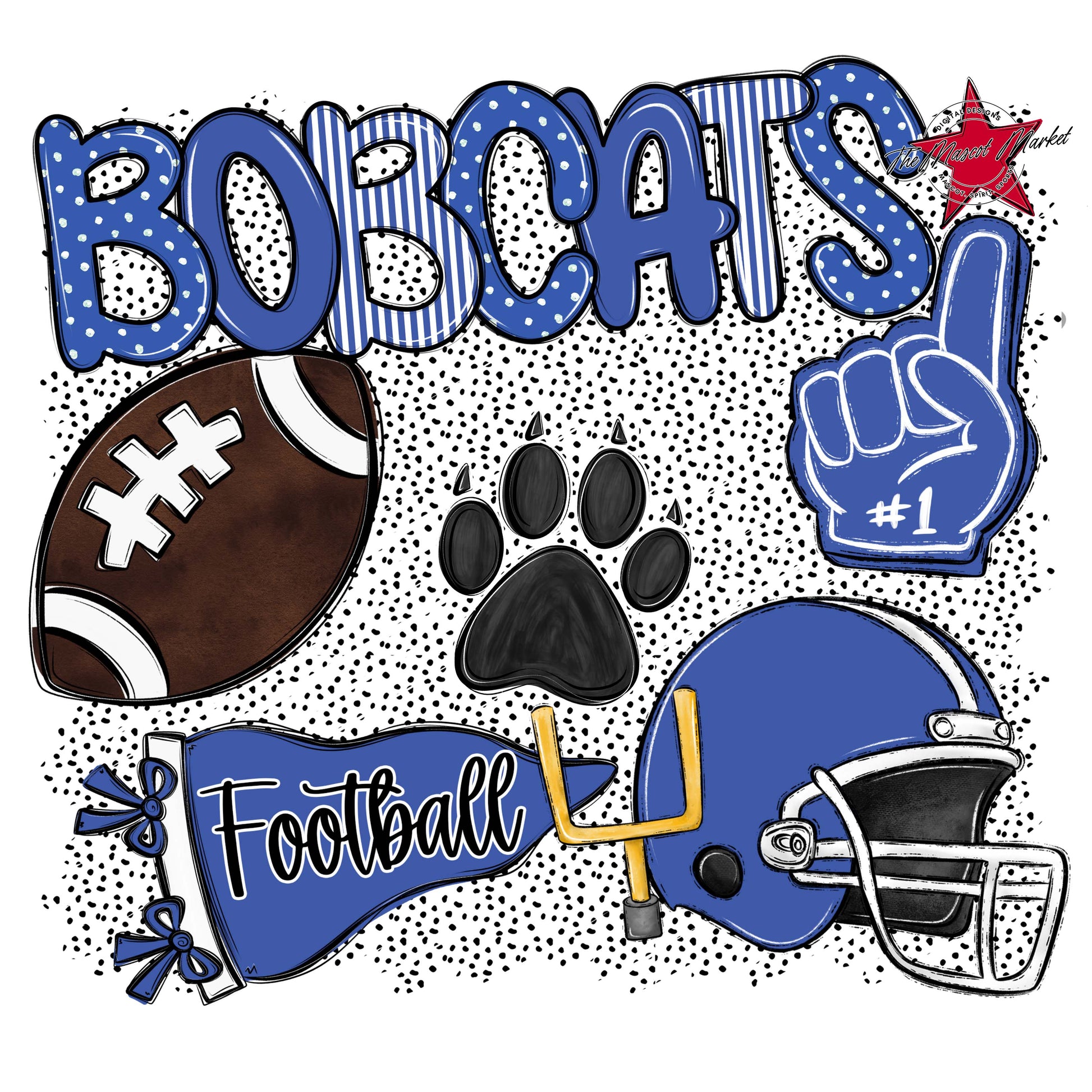 Bobcats Football Spirit-Off Blue