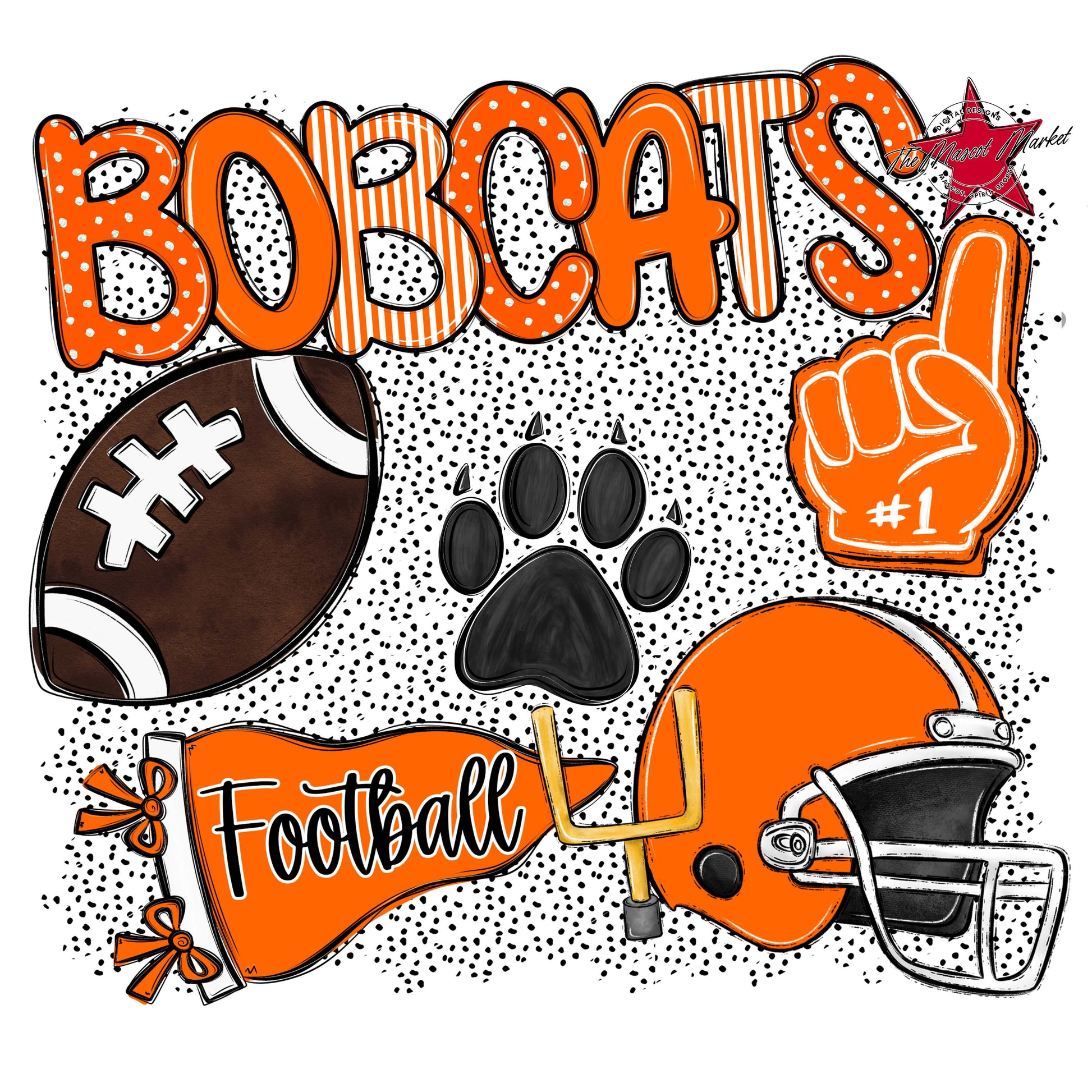 Bobcats Football Spirit-Orange
