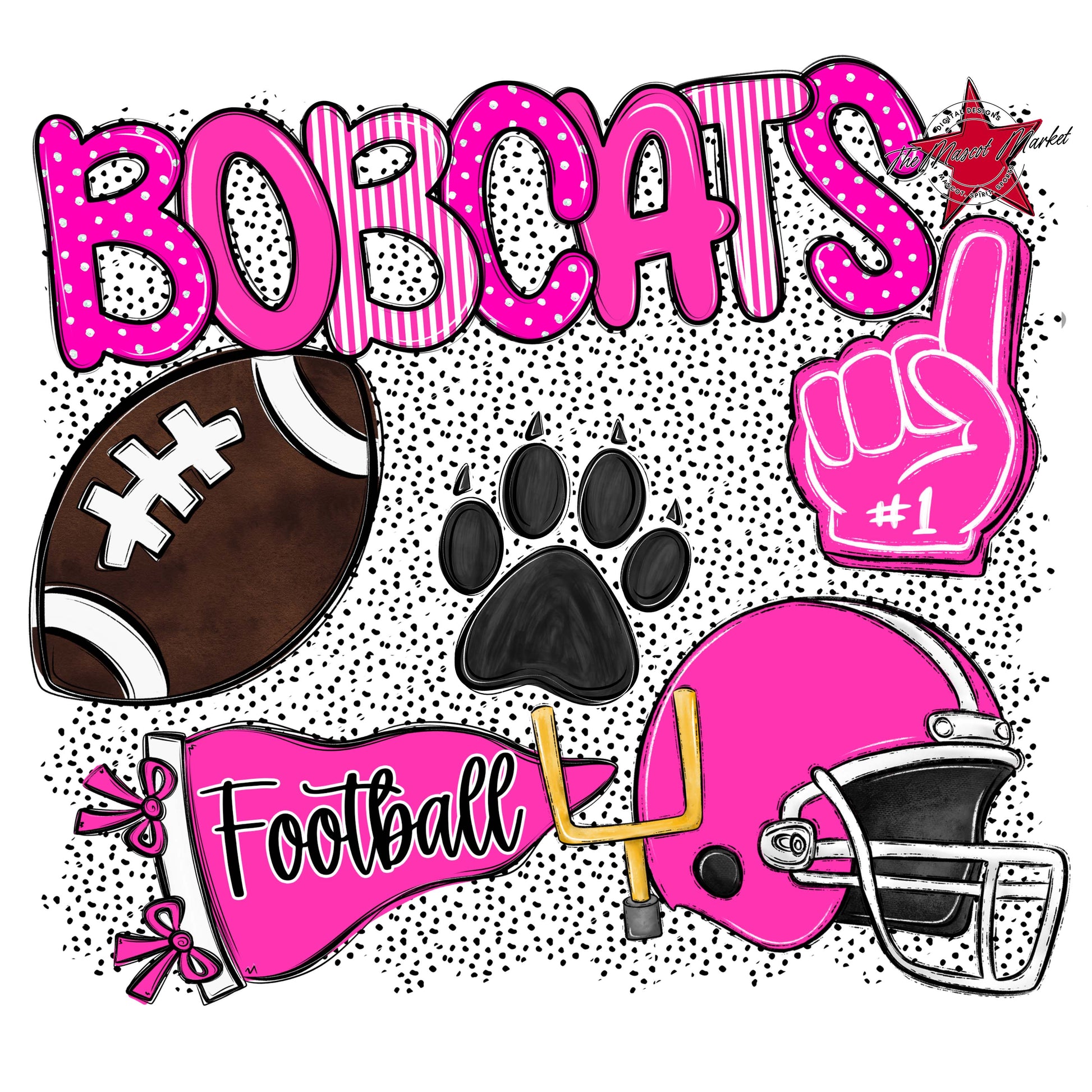 Bobcats Football Spirit-Pink